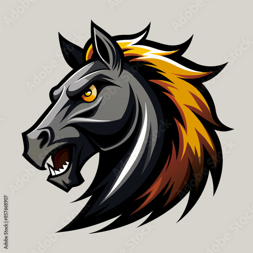 Horse mascot logo design vector illustration