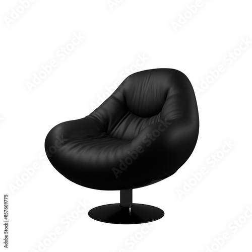 a single black color sofa chair isolated on a transparent background