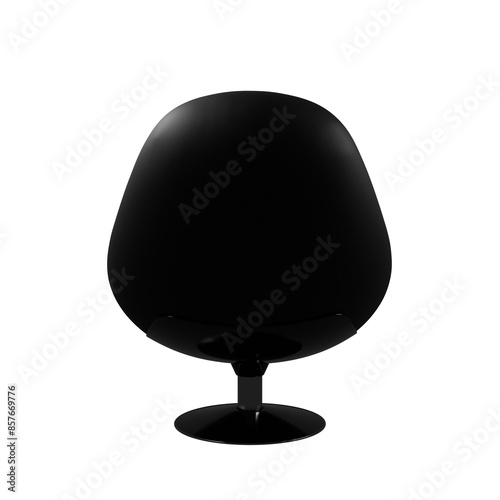 a single black color sofa chair isolated on a transparent background