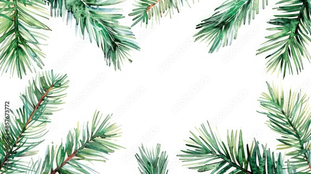 A watercolor painting of a tree with green leaves and a white background. Generate AI image A watercolor painting of a tree with green leaves and a white background. Generate AI image