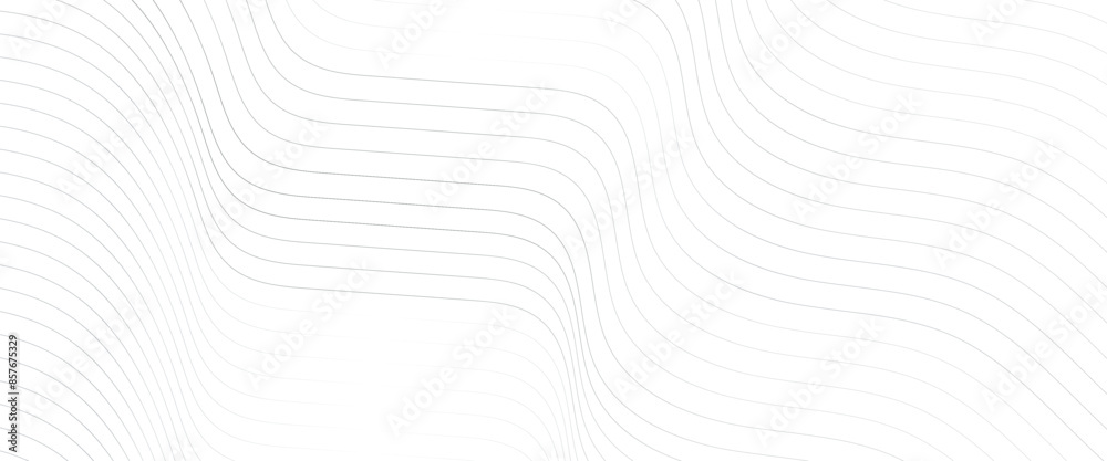 Vector white minimal seamless wavy lines pattern abstract background.