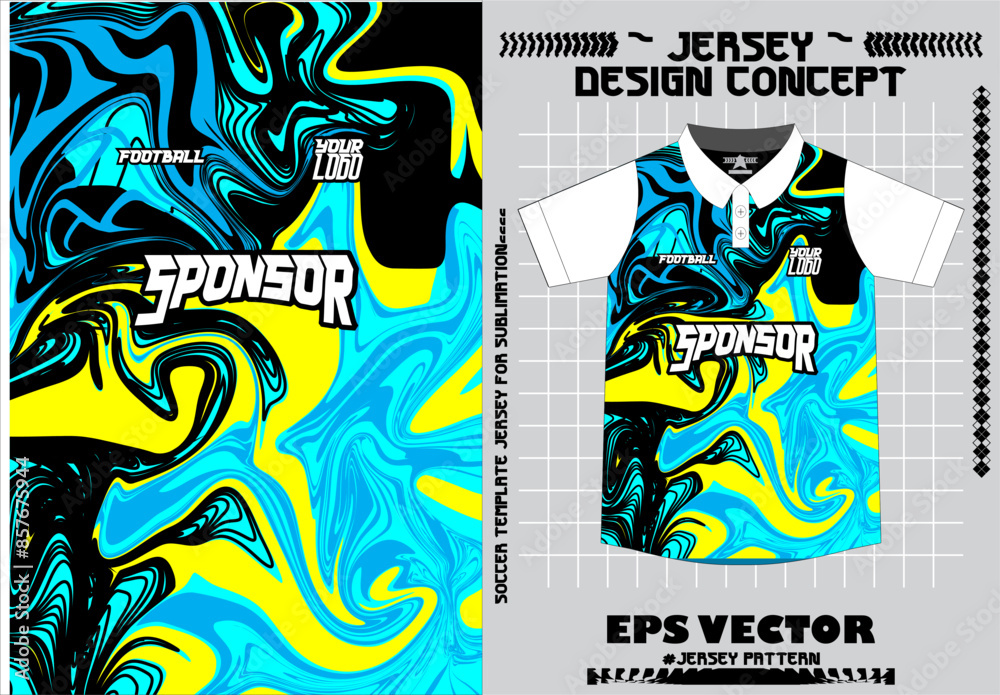 Obraz premium Fabric textile for Sport t-shirt ,Soccer jersey mockup for football club. uniform front view.