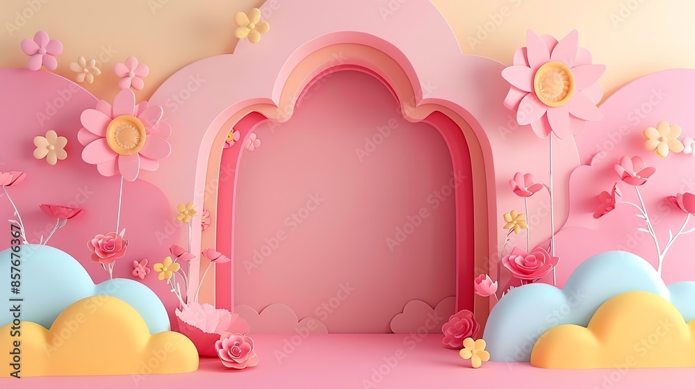 3d vector illustration of red, blue Valentine Scene with copy space , Chinese New Year atmosphere, softly organic, on pink paper, whimsical minimalism, whimsical weavings, pastel colors, 2:1 banner 3d vector illustration of red, blue Valentine Scene with copy space , Chinese New Year atmosphere, softly organic, on pink paper, whimsical minimalism, whimsical weavings, pastel colors, 2:1 banner