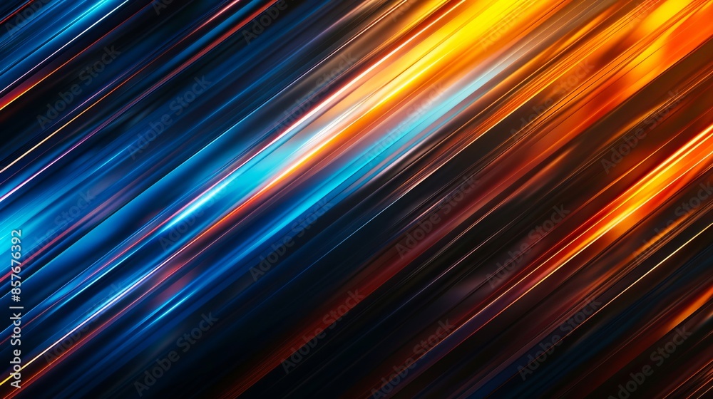 A blurry abstract background with blue and orange lines. A blurry abstract background with blue and orange lines.