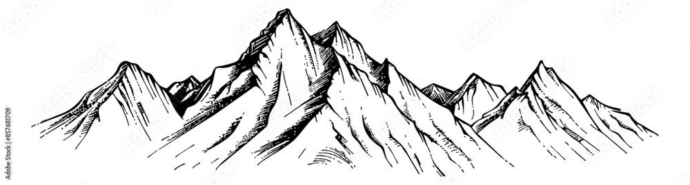 mountain engraving black and white outline mountain engraving black and white outline