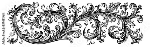 vintage baroque victorian engraving black and white outline