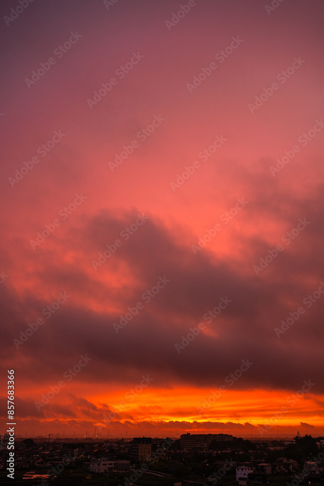 Naklejka premium 夕焼けの層雲