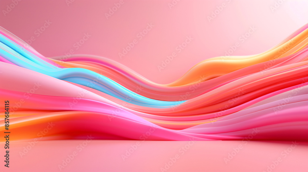 A minimalistic abstract 3D background showcasing clean geometric lines and soft pastel hues, suitable for a sleek cosmetic product campaign, A minimalistic abstract 3D background showcasing clean geometric lines and soft pastel hues, suitable for a sleek cosmetic product campaign,