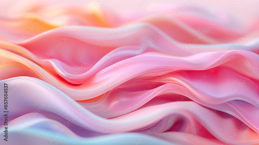 Fototapeta premium A sophisticated abstract 3D background showcasing layered geometric forms and gentle pastel tones, excellent for an elegant cosmetic product advertisement,
