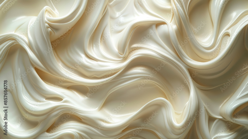 Wavy cream, delicate frame, accent light. A luxurious shot but elegant.generative ai