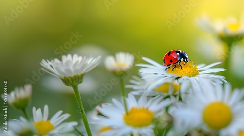 A ladybug on a flower