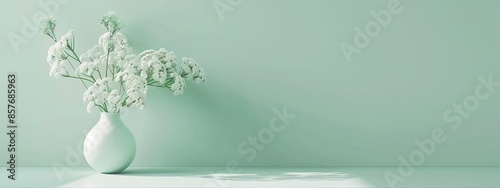 A Solid Soft Mint Green Background: A solid soft mint green background that provides a fresh and invigorating