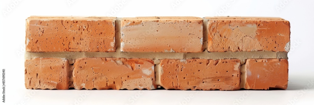 Obraz premium Orange brick on isolated white background