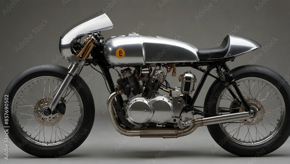 Obraz premium The evolution of race bike technology from classic models to futuristic prototypes, shaping the future of motorsports ai_geneated