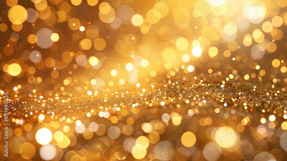 Shiny golden sprinkles on a dark background. Shiny golden sprinkles on a dark background.