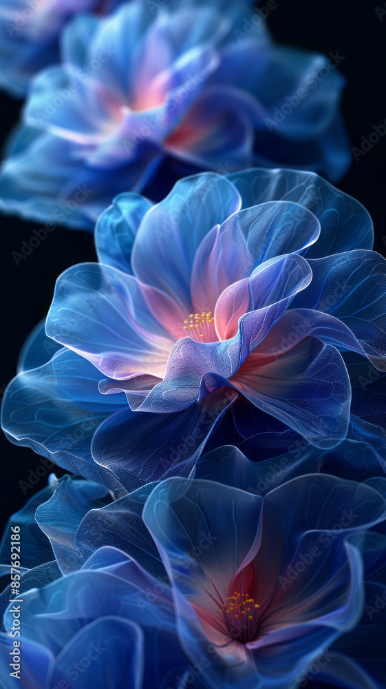 Obraz premium a soothing and smooth background image with most satisfying gradients in blue colors,generative ai