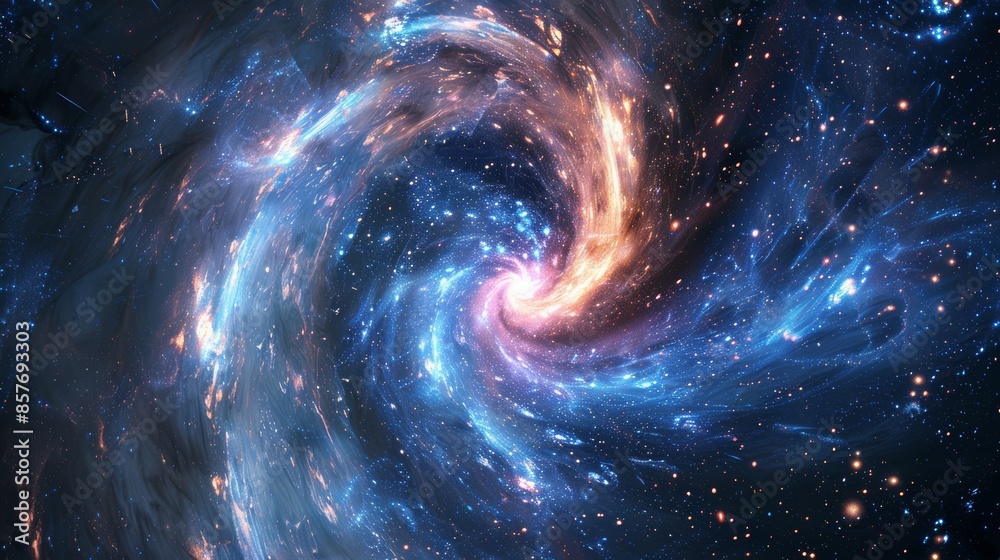 Fototapeta premium Center Moving Stars Nebula Loop, Space Concept