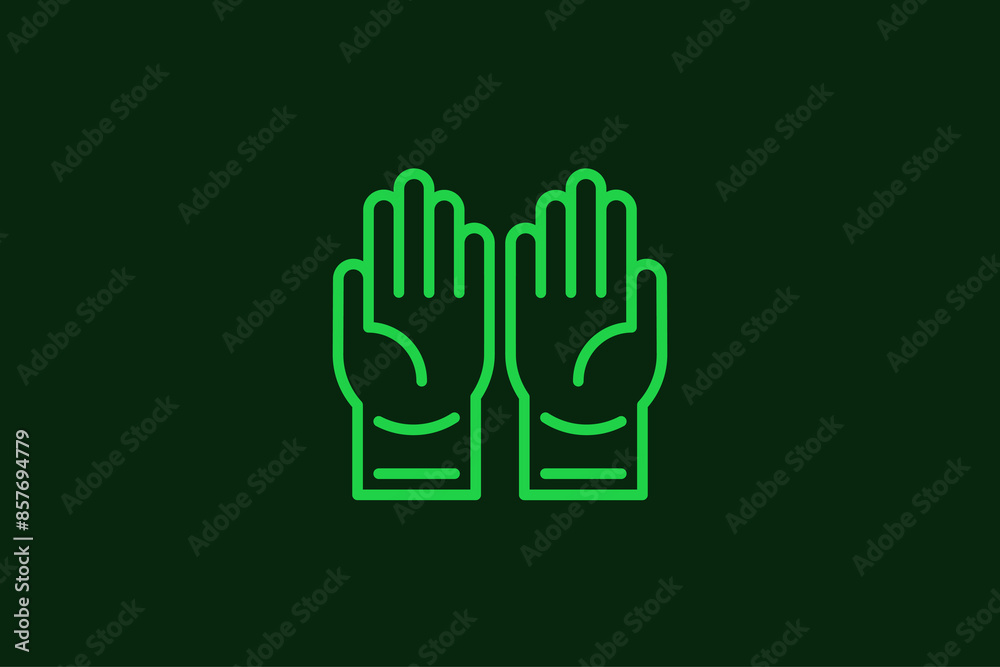 Geometric working gloves illustration. in flat style design. Vector flat icon.
Geometric working gloves illustration. in flat style design. Vector flat icon.