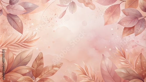 Soft pink floral pattern with earth-toned leaves , watercolor, flowers, seamless, pattern, soft pink, blooms, rich, earth-toned, leaves, botanical, elegant, feminine, decorative, background