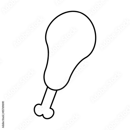 Chicken leg or drumstick flat vector icon for food apps and websites