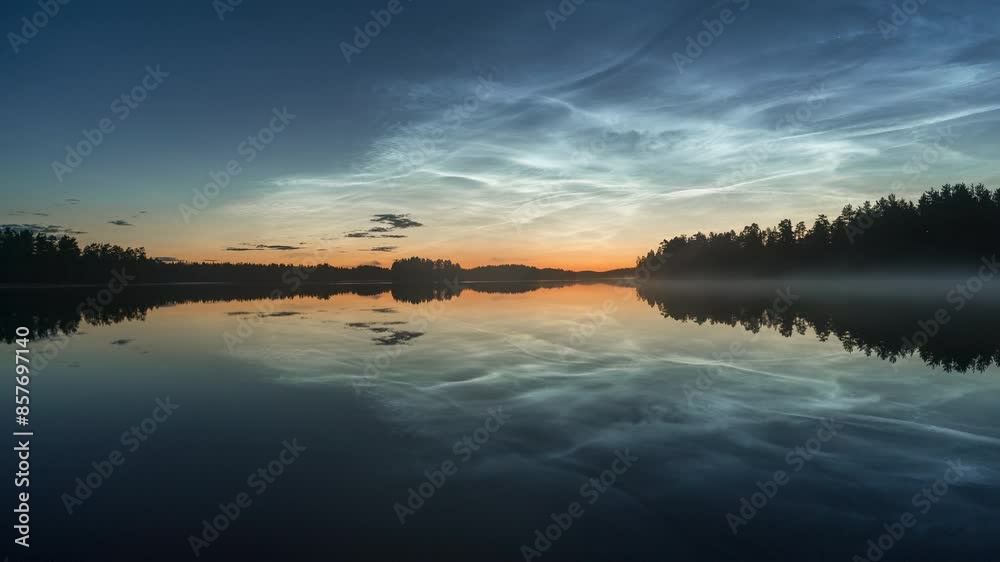 Timelapse of beautiful clouds and sky reflecting in a still lake in Fjorda, Norway. Timelapse of beautiful clouds and sky reflecting in a still lake in Fjorda, Norway.