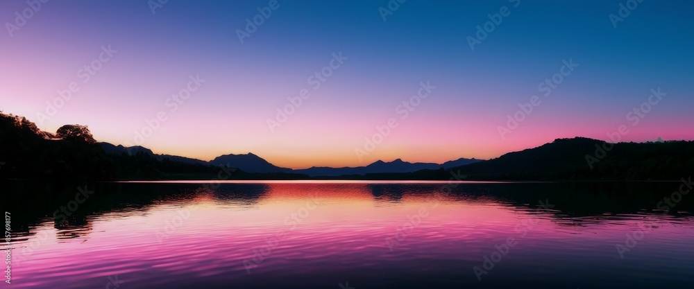 Fototapeta premium Surreal and otherworldly sunset with neon hues