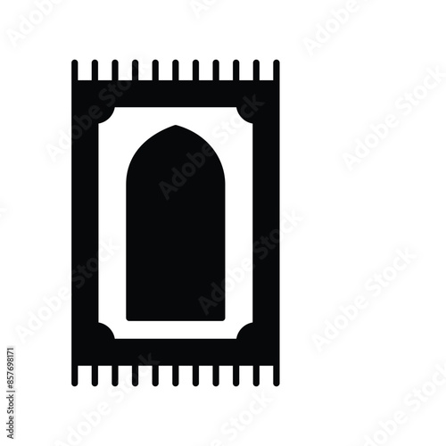 prayer mat icon with white background vector stock illustration