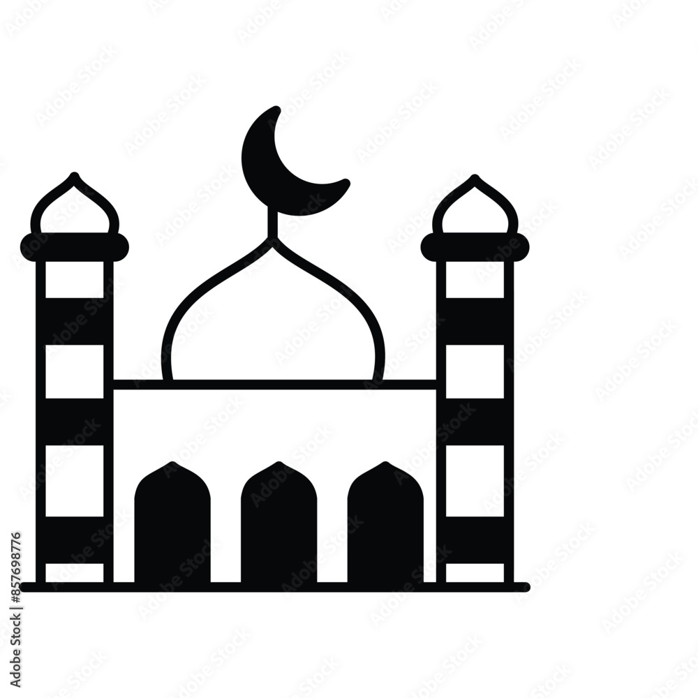mosque icon with white background vector stock illustration mosque icon with white background vector stock illustration