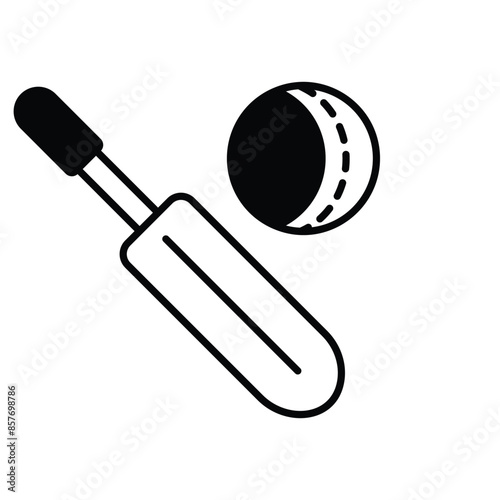 cricket icon with white background vector stock illustration