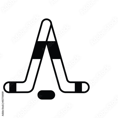 hokey icon with white background vector stock illustration