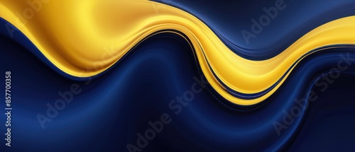 abstract navy blue and yellow flowing background illustration