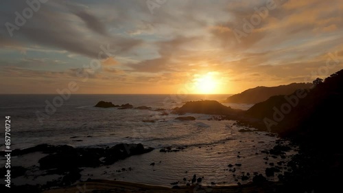 Quintay Valparaiso Chile Tunquen winter sunset dusk photo