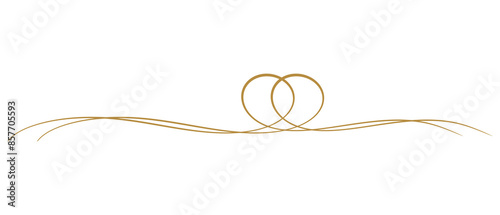 Gold Text Divider Isolated on White
