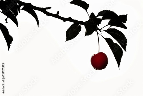 Serene silhouette of a cherry acerola floating in the sky at dusk