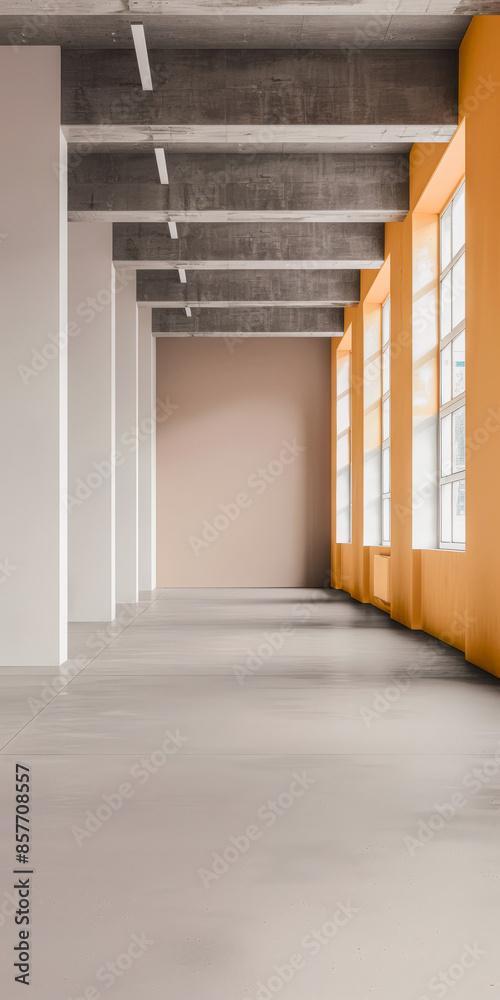 Fototapeta premium Warehouse storage building in contrasting colors. Commercial Real Estate concept image.