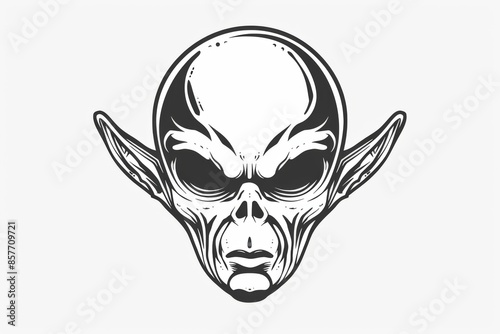 Ethereal alien head outline symbolizing exploration of the unknown photo