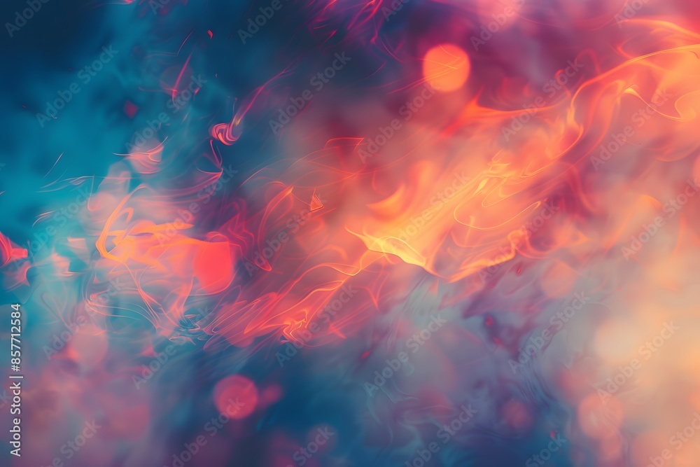 A colorful, abstract painting with a lot of red and orange A colorful, abstract painting with a lot of red and orange