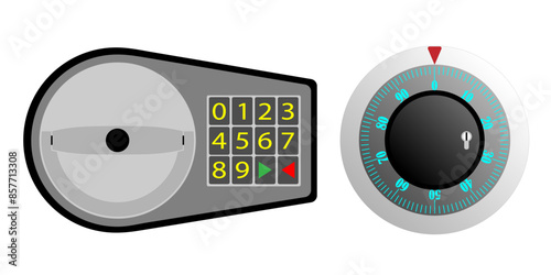 A safe. The lock. Code lock. Illustration.