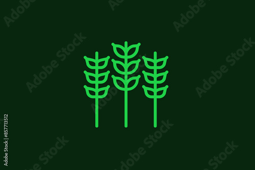 Vector grains illustration in flat design style, geometric health food icon.