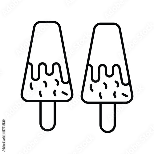 malai kulfi icon with white background vector stock illustration