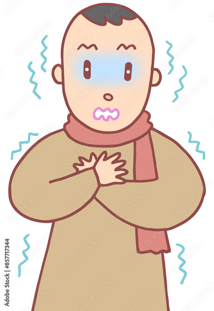 病気・疾病のイラスト - 風邪・インフルエンザ・寒気・発熱・震え 病気・疾病のイラスト - 風邪・インフルエンザ・寒気・発熱・震え