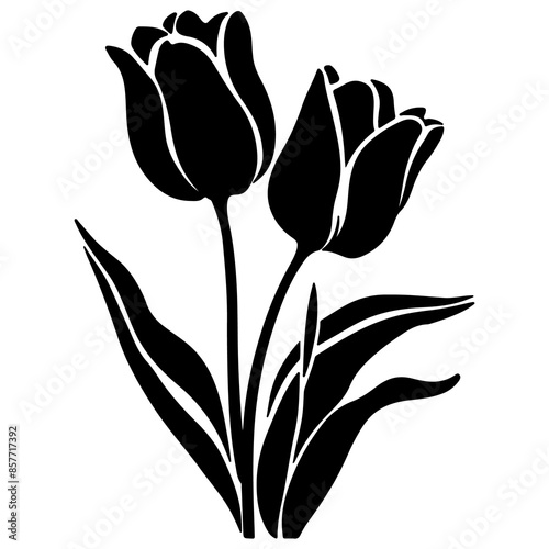 Wallpaper Mural tulip flower Silhouette Torontodigital.ca