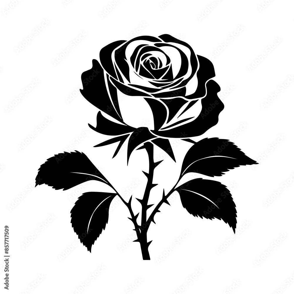 Rose flower Silhouette Rose flower Silhouette