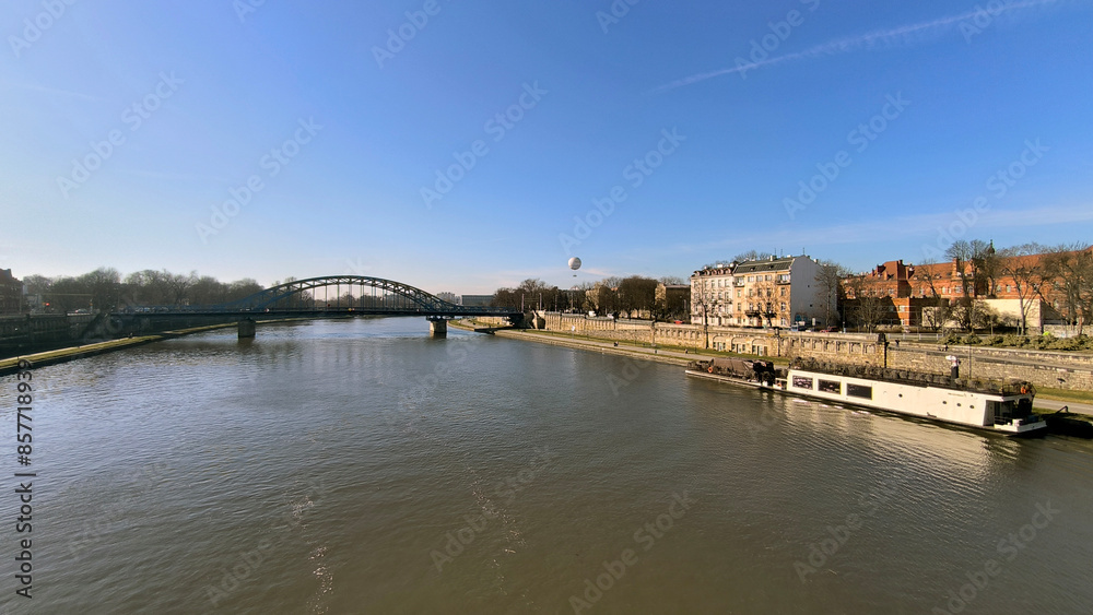 Obraz premium Krakow city in Poland in bright winter day