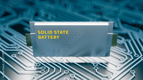 solid state battery concept backgrounds.3d rendering