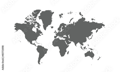 World map isolated on white background. for website layouts, background, education, precise, customizable, Travel worldwide, map silhouette backdrop, earth geography, political, reports.