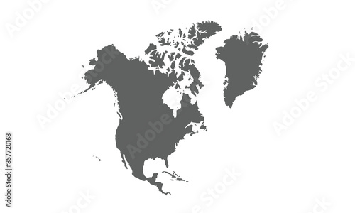 North America map isolated on white background. for website layouts, background, education, precise, customizable, Travel worldwide, map silhouette backdrop, earth geography, political, reports.