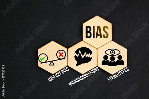 Konstfotografi hexagon with the BIAS icon which is Implicit Bias, Microaggressions and stereoty