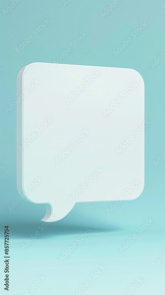 Vertical White Bubble on an Isolated Soft Blue Background Vertical White Bubble on an Isolated Soft Blue Background