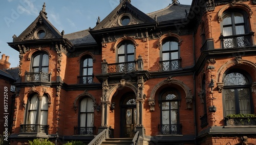 The elegance of a Victorian mansion  its ornate facade hinting at a bygone era of opulence ai_generated